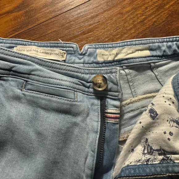 Pilcro and The Letterpress High Rise Bootcut Jeans Zip Pocket Light Blue Sz.27 - Picture 3 of 11